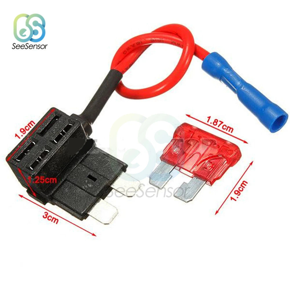 12 В держатель предохранителя Add-a-circuit TAP Adapter Micro Mini standard ATM, APM Blade АВТОМАТИЧЕСКИЙ Предохранитель с 10A Blade автомобильный предохранитель с держателем