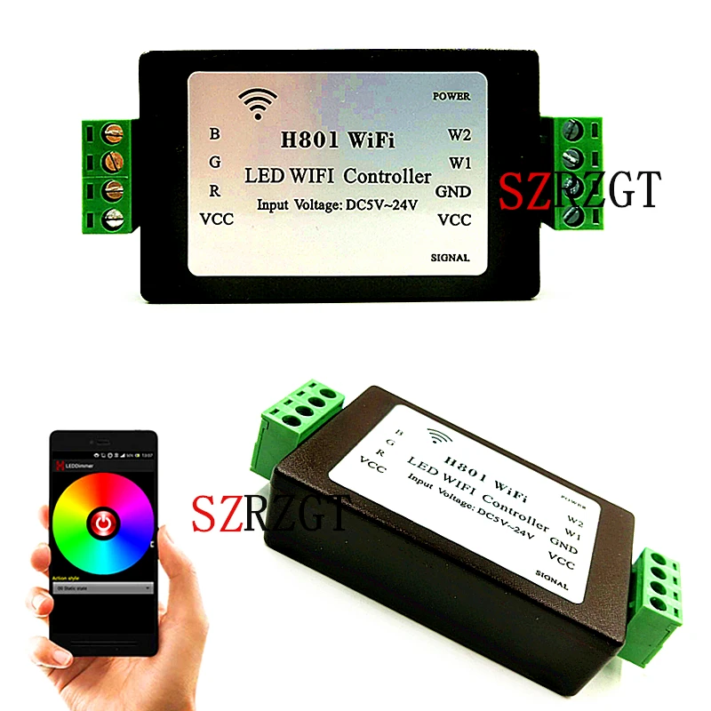 

H801 WiFi RGBW LED WIFI controller RGBW WiFi LED H801 Controller;DC5-24V input;4CH*4A output
