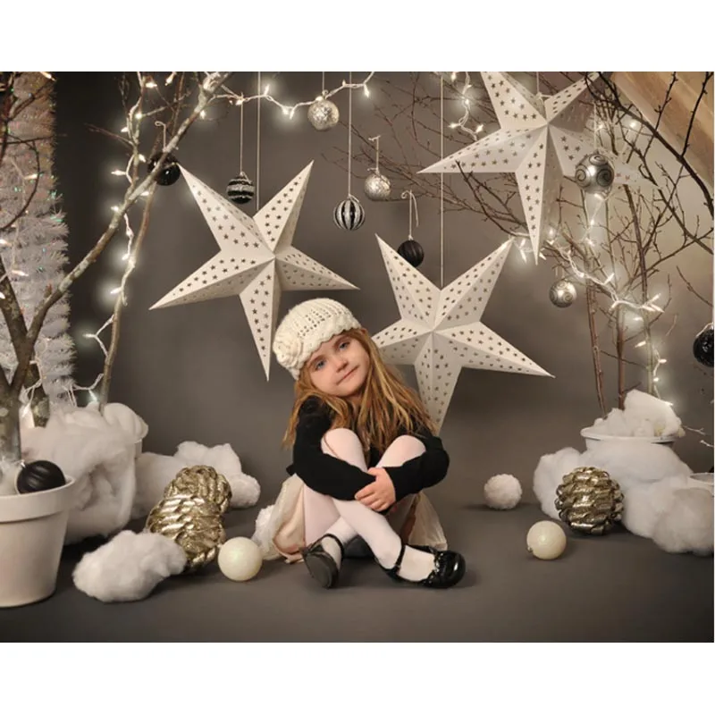 

Vinyl Photography Background Christmas star Computer Printed Customized children Photography Backdrops for Photo Studio F-2212