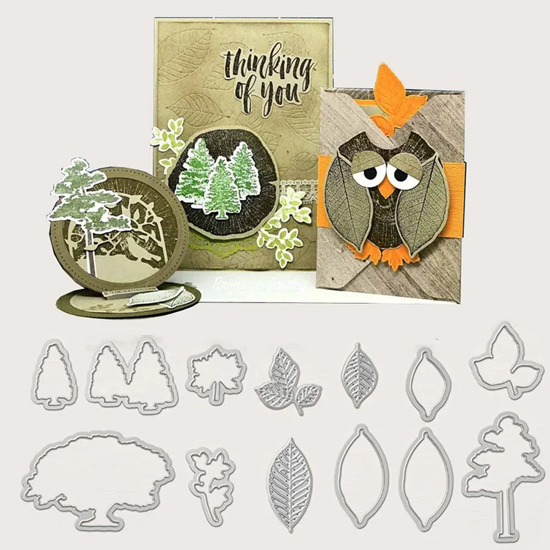 

12PCS FLOWER TREE Metal Cutting Dies Stamp Stencil for DIY Scrapbooking Photo Album Embossing Decorative Craft Die