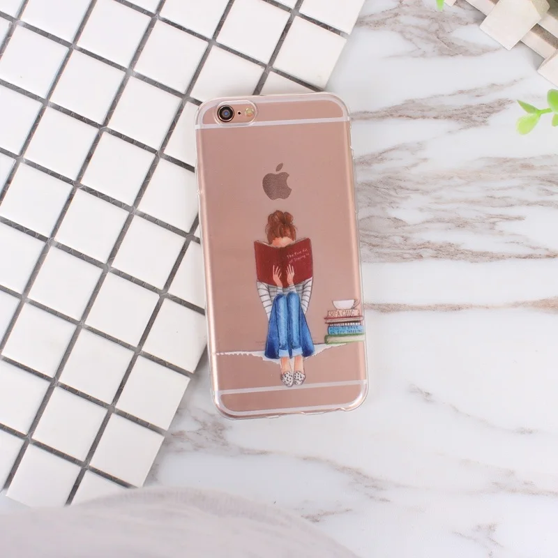 Case for iphone 5s 5 se 6 6s 7 7 plus beautiful girl Phone Cases Funda Cover Coque Clear TPU 02