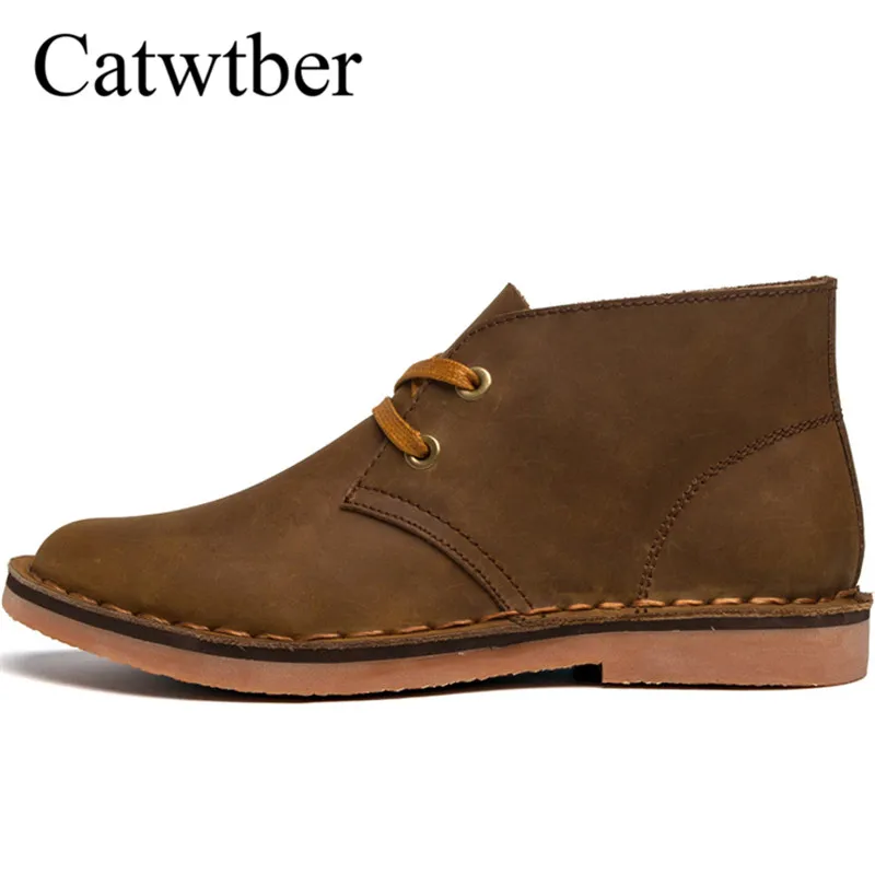 

Catwtber Outdoor Men's Ankle Boots 2018 Autumn Winter Male Work Boot Suede Leather Casual Outdoor Man Fashion Walking Footwear