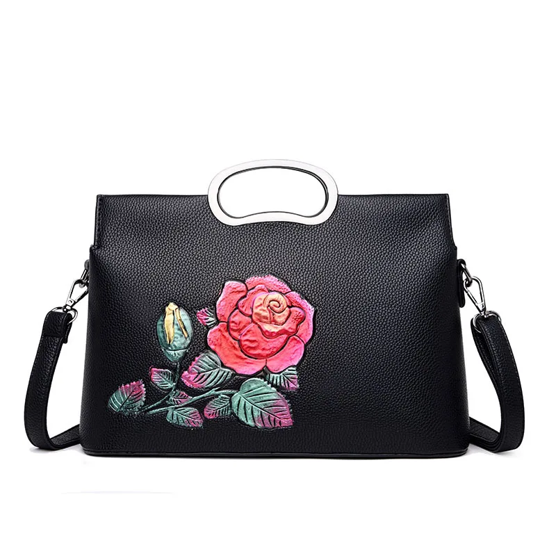 

Leisure lady embossed handbag 2019 hundred single shoulder bag Chinese style retro large capacity oblique banquet bag