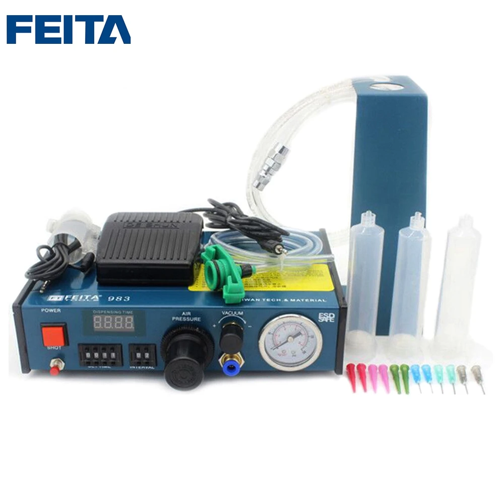 

Ali Express Hot Sale FT-983 Mini Digital Automatic Fluid Liquid Dot Glue Dispensers Dispensing Controller Machine