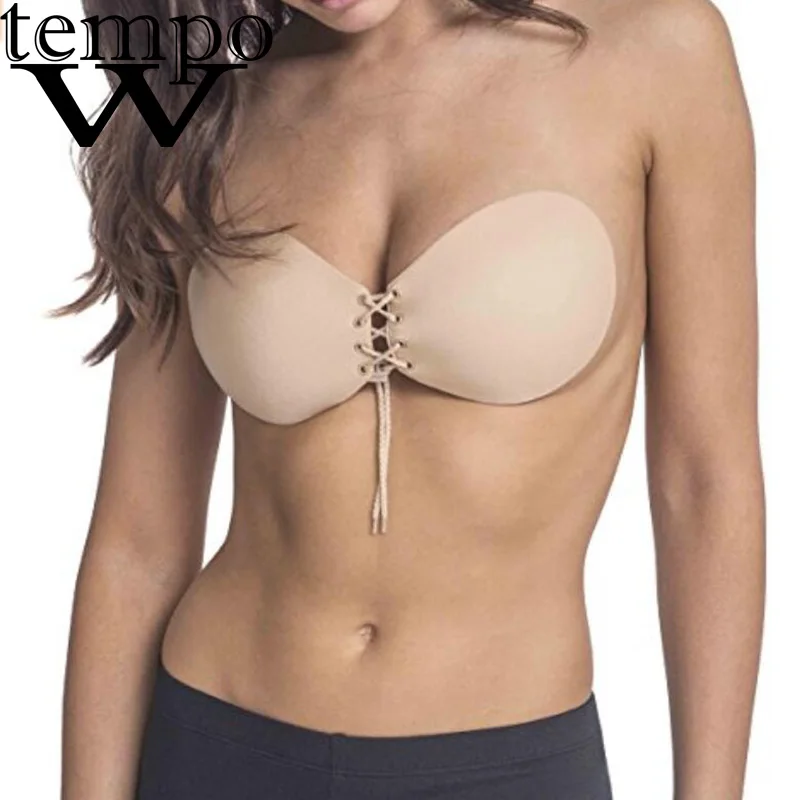 

Fashion Sexy Invisible Push Up Bra Self-Adhesive Silicone Bust Front Closure Sticky Bras Backless Strapless Bra Drop shipping