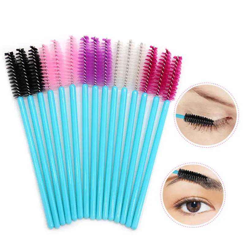 

50Pcs/Pack Disposable Micro Eyelash Brushes Mascara Wands Applicator Wand Brushes Eyelash Comb Brushes Spoolers Makeup Tool Kit