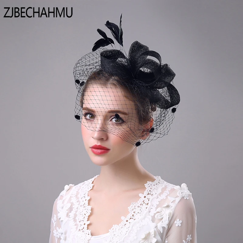 Buy Fashion Vintage Elegant Linen Feather Fedoras hat