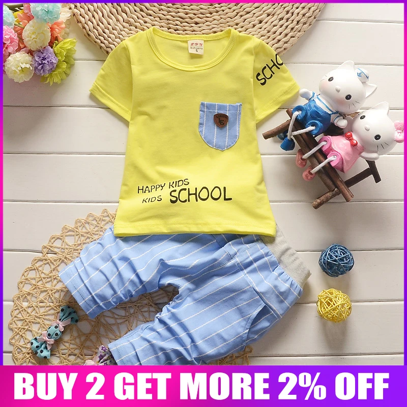 

BibiCola Infant Summer Baby Boy Clothing Set Children Tops + Short Pants Outfits Set 2pcs Sport Suit Baby Boy Clothes Newborn