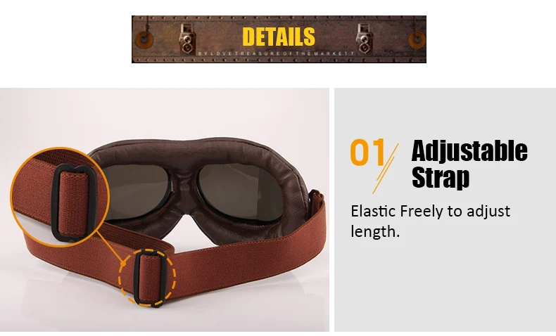 VCOROS Goggles Retro Motorcycle Glasses Helmet Goggles Vintage Helmet outdoors Scooter Glasses Gafas Motocross