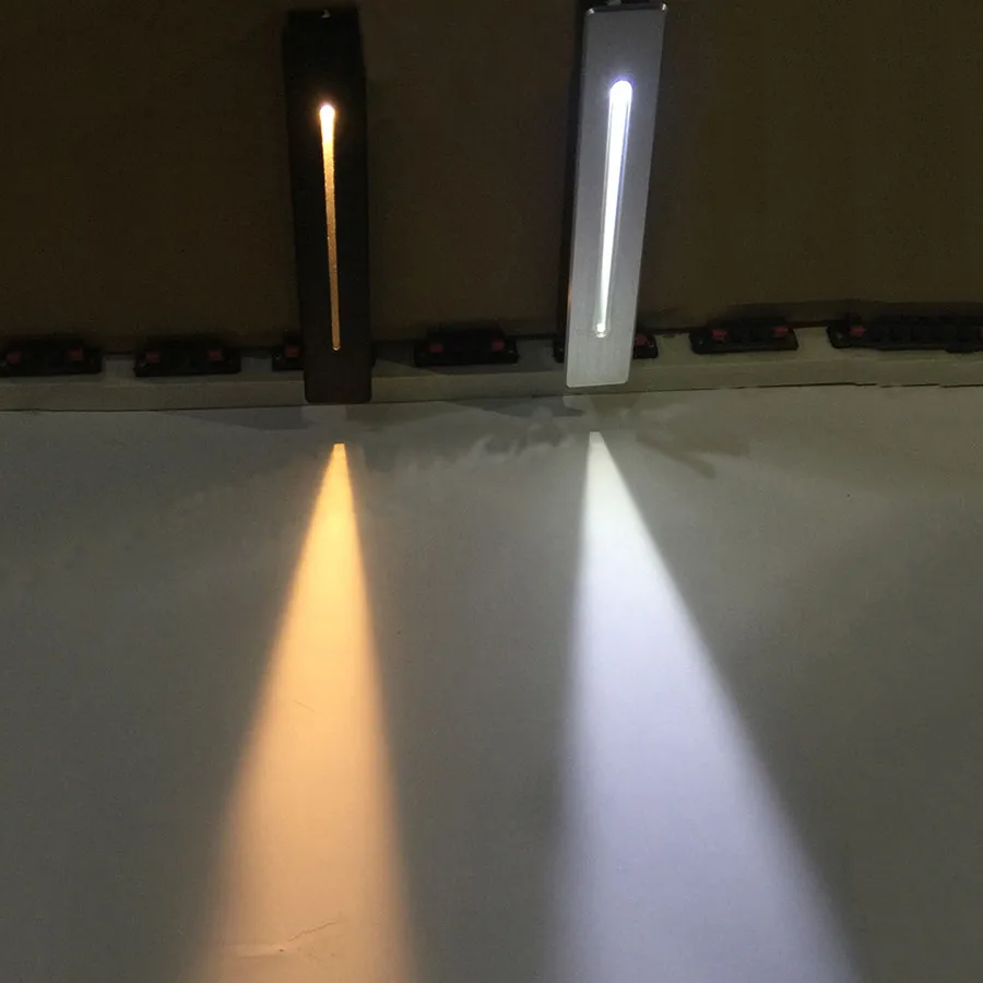 

BEIAIDI Outdoor 3W LED Stair Light Step Light Waterproof Recessed Step Hallway Deck Staircase light CREE Chip Wall Corner Lamp