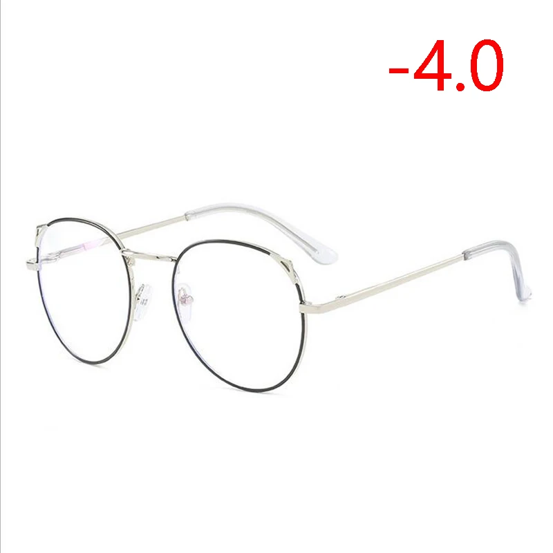 Кошачий глаз близорукость очки с градусом женские металлические оправы PC линзы очки для близоруких женщин 0-0,5-1,0-1,5-2,0-2,5-3,0-6,0 - Цвет оправы: Myopia 400