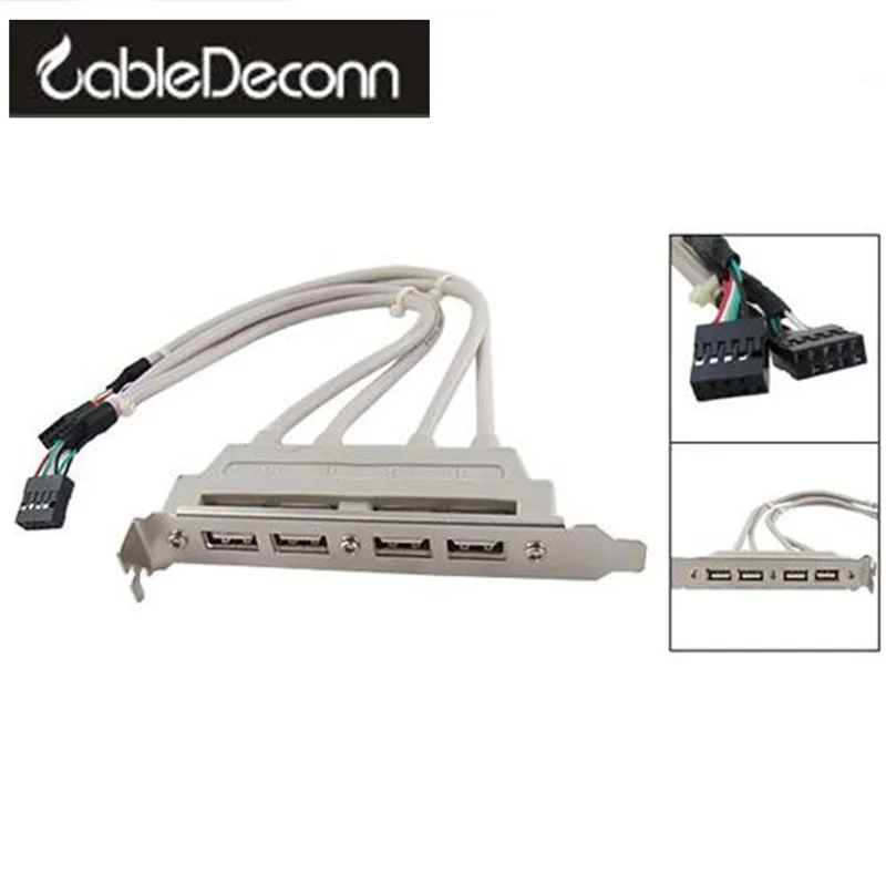 

PCI 4 Port USB 2.0 to 9 Pin Header Bracket MainBoard Extension Cable