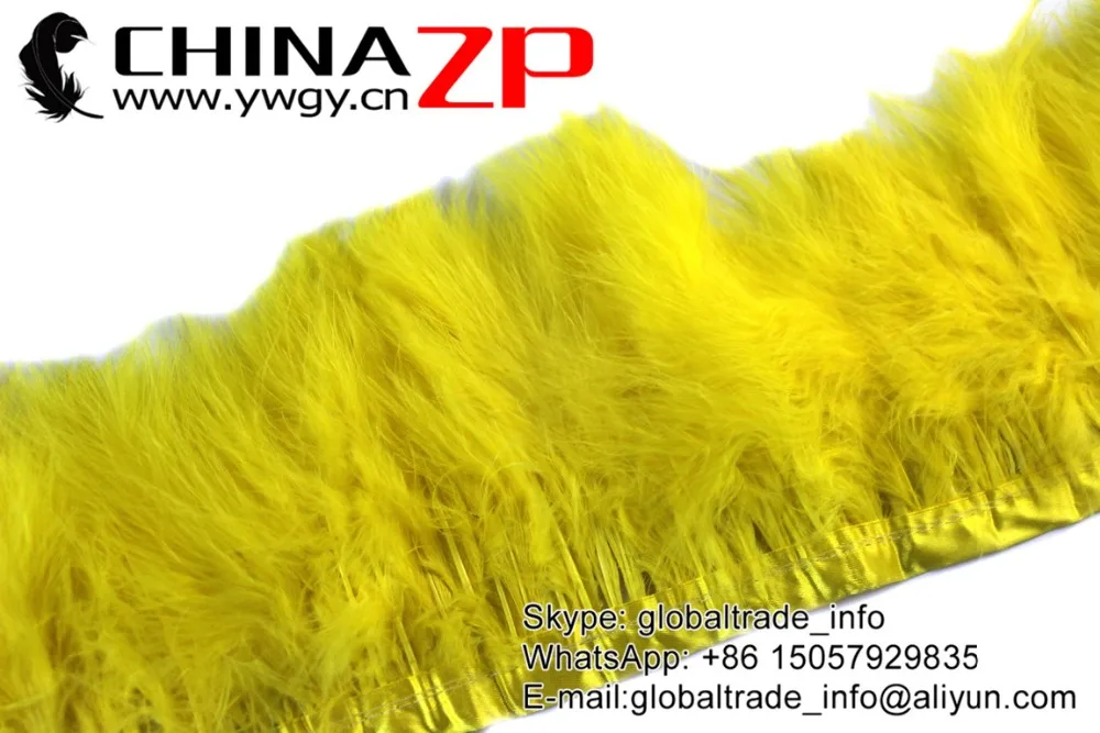 18 Yellow Marabou Feather trim Fringe (5)