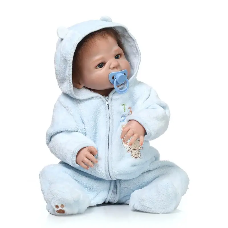23/" 57cm Gray Silicone Reborn Dolls Baby Boy Full Body Anatomically Correct