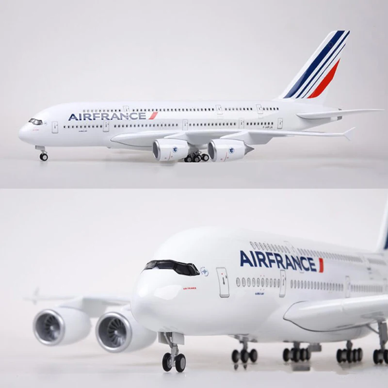 1/160 масштаб 50,5 см самолет Airbus A380 Франция авиакомпания Модель W светильник и колеса литье под давлением пластиковая Смола самолет для детей подарочные украшения
