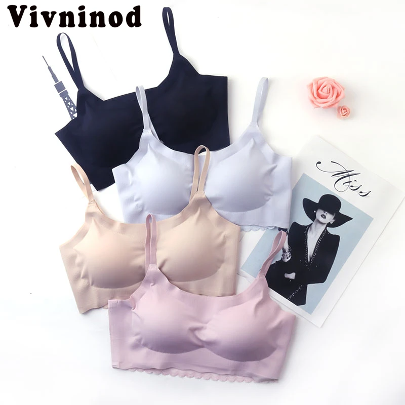 

Push Up Sexy Japan No Padded Vest Bra Ultra Thin Seamless Vest Bra 95C No Rims Wire Free Sleeping Harness Vest Bra S M L XL Size