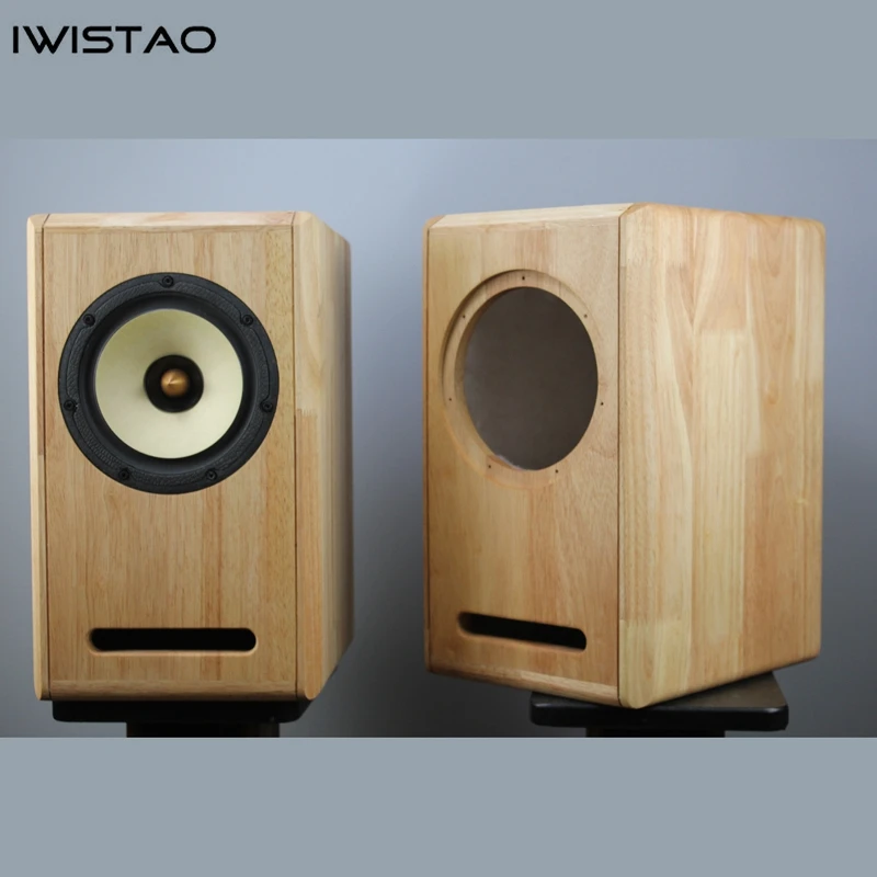 Iwistao HIFI 6,5 дюймов полный диапазон динамик пустой шкаф 1 пара готовой древесины дуба лабиринт структура для лампового усилителя