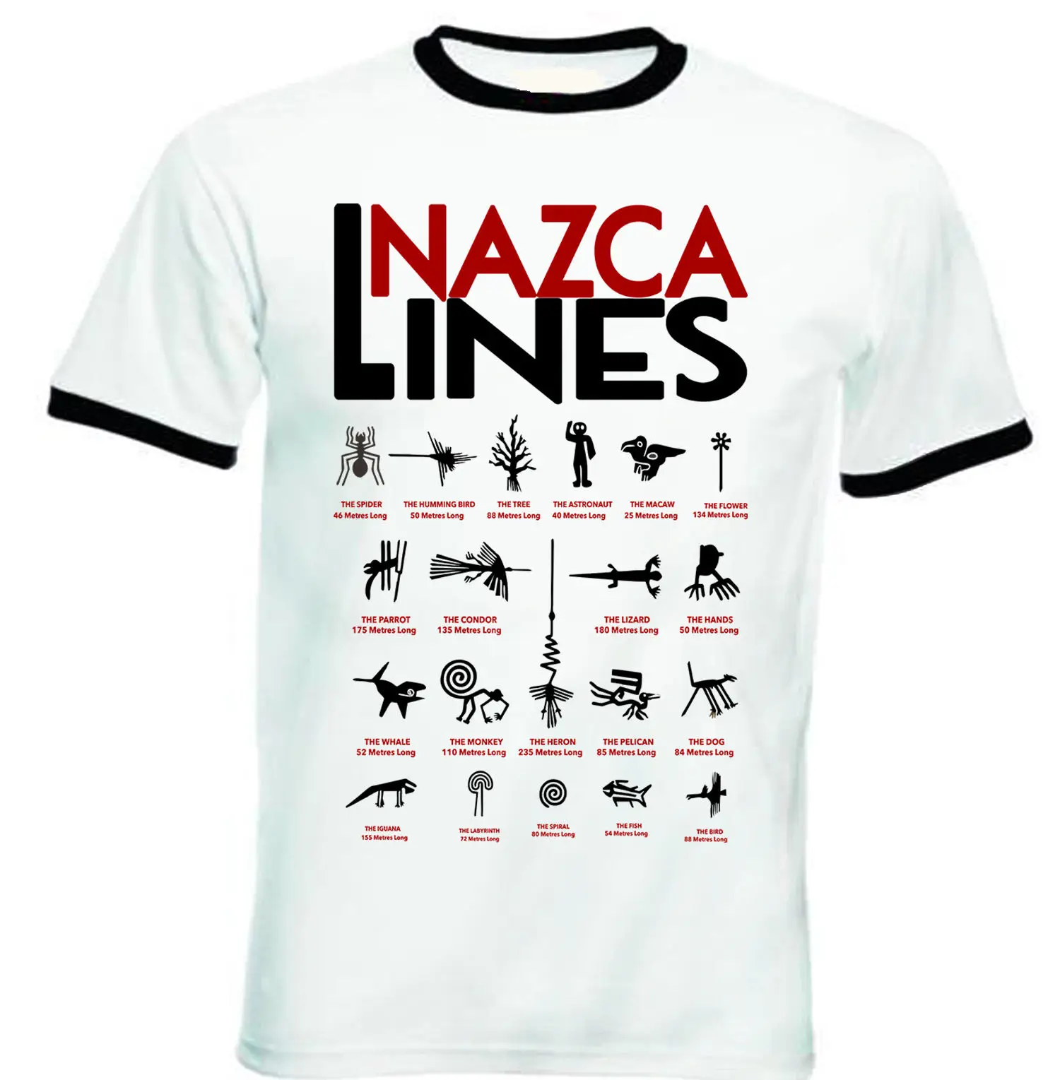 Футболка NAZCA LINES мужская хлопковая модная тенниска с рисунком колец Черная майка