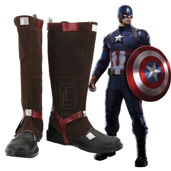 

Avengers: Age of Ultron Captain America Boots Cosplay Party Shoes Custom Made