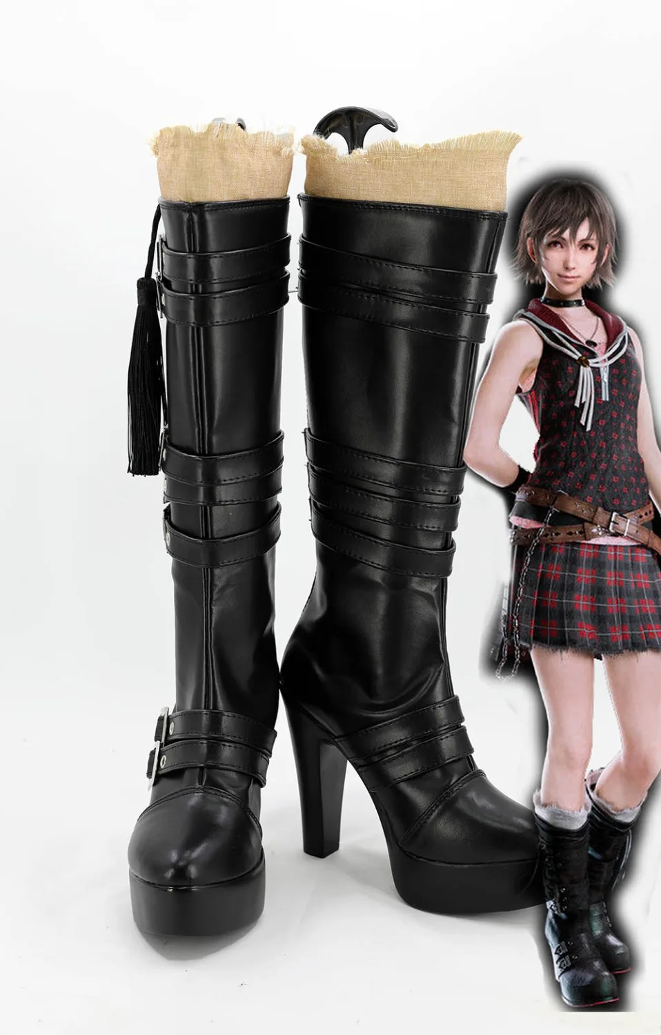 FF15 Iris Amicitia Cosplay ultifantasy XV сапоги на высоком каблуке изготовленные заказ |