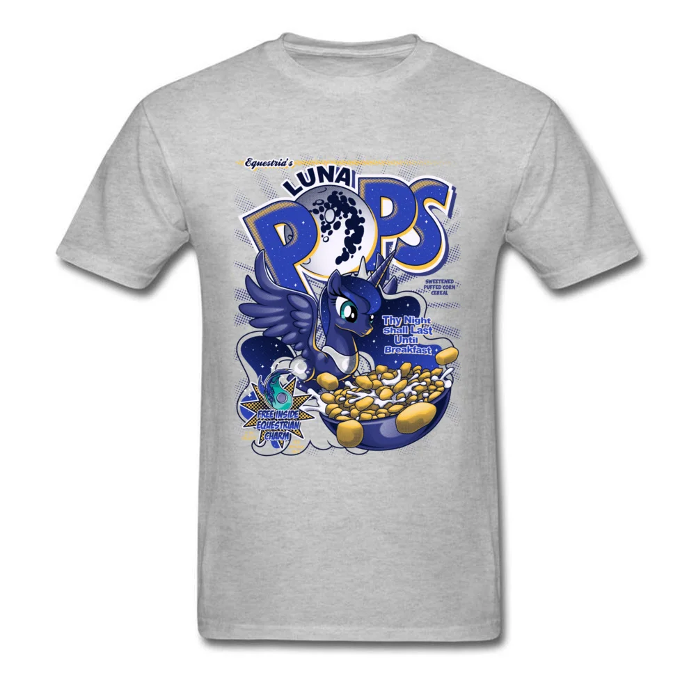 Equestrias Luna Pops Normal ostern Day Cotton Fabric Round Collar Youth T Shirt Tops Shirts High Quality Short Sleeve T-shirts Equestrias Luna Pops grey