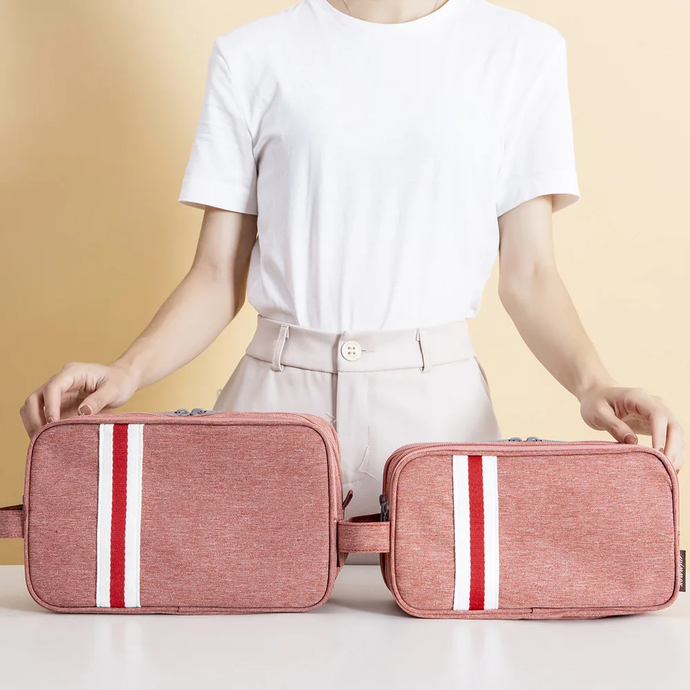 

Multi-function Large Capacity Digital Storage Bag Double-layer Polyester Cosmetic Bag 2 Sizes Waterproof Wash Bag