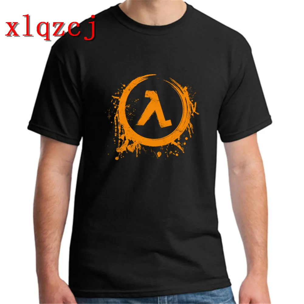 2019 Лето Half Life молодой человек футболка 100 процентов хлопок милые простая XXX