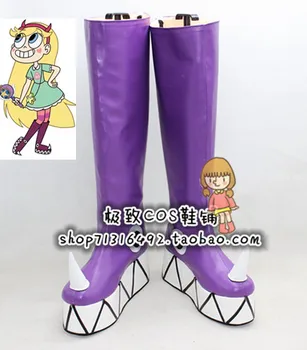 

Star vs.the Forces of Evil Princess Star Butterfly Purple Cosplay Shoe Boot X002