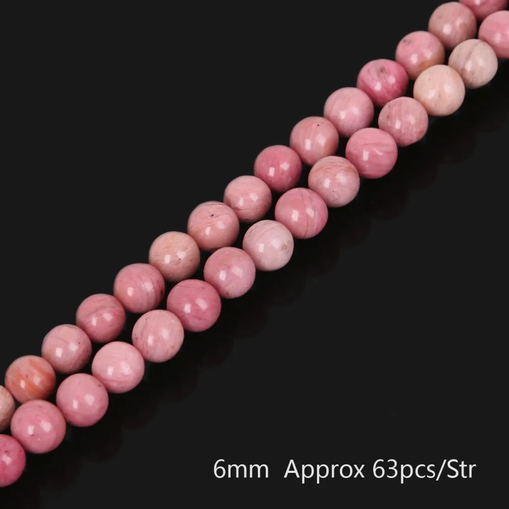 Подходит для женщин DIY браслет ожерелье 4 6 8 10 мм розовый натуральный Родохрозит камень бусины для моды мужчин ювелирных изделий Strand 15''