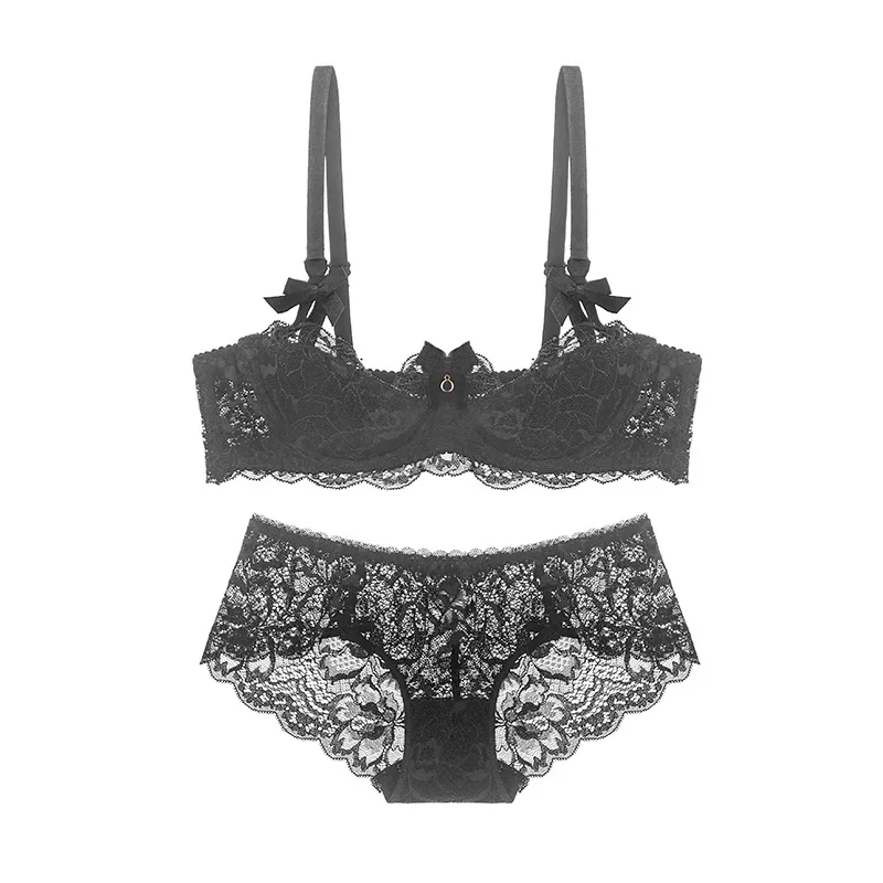 Комплект женского кружевного нижнего белья с чашками пуш ап 4 цвета|bra set|underwear setbras