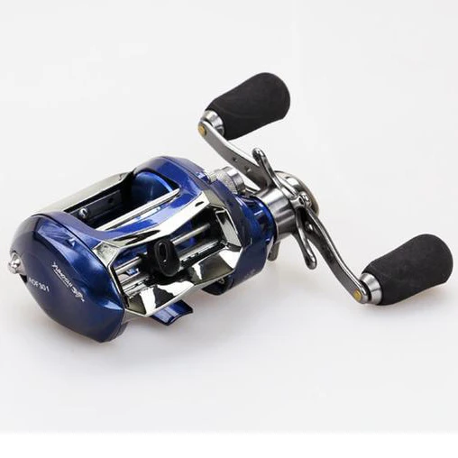 

FREE SHIP AGOF Baits casting low profile water drop wheel EVA Knob gapless Centrifugal Braking system blue FULL METAL CNC HANDLE
