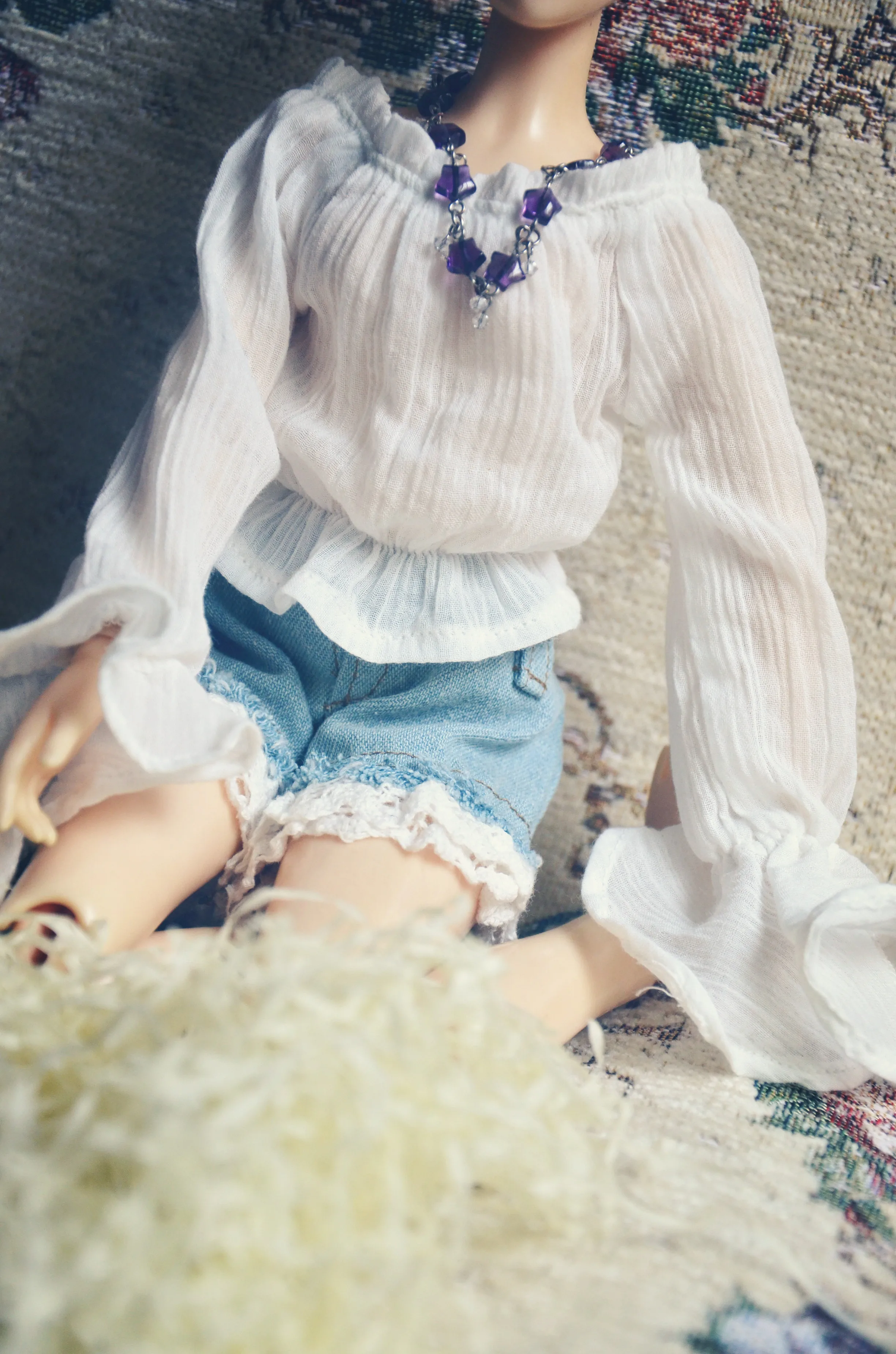 

Sweetie White Shirt For BJD Girl 1/4 MSD 1/3 SD16 Doll Clothes CWB25
