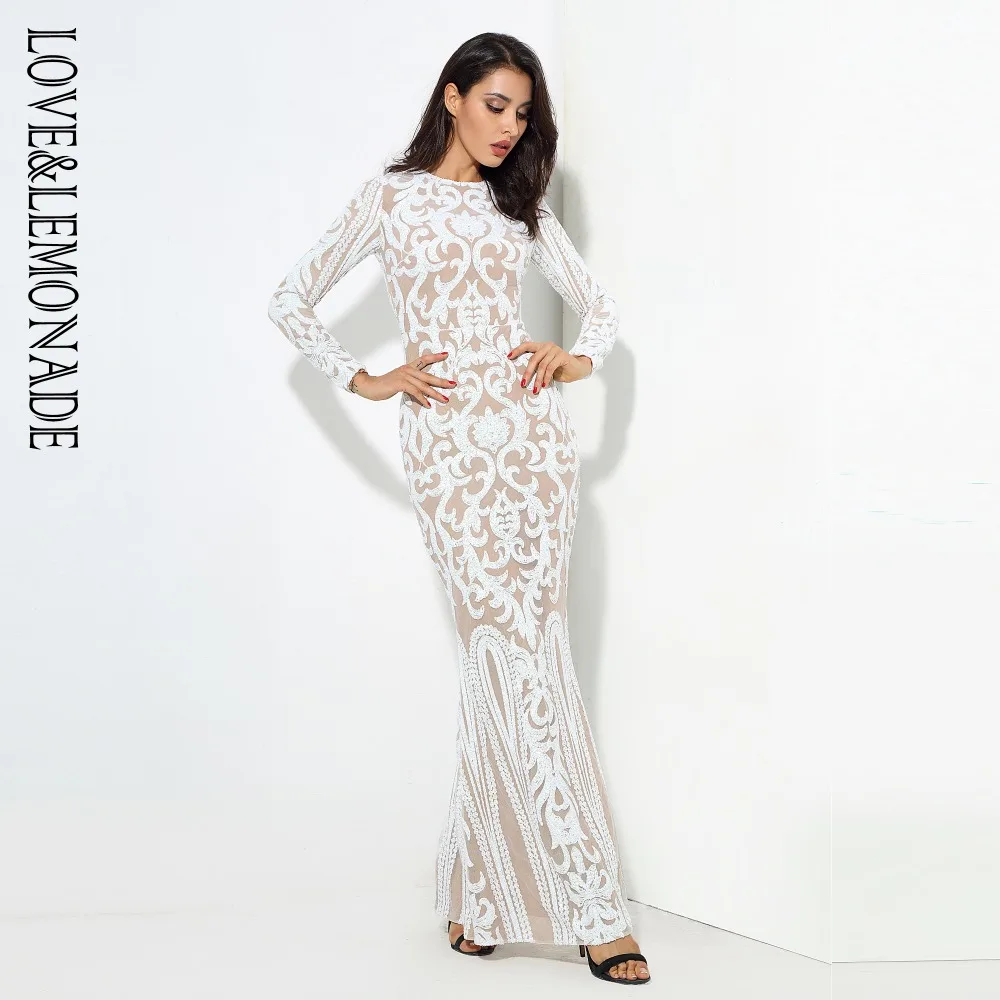 white sequin maxi dress
