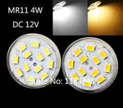 GU4 MR11 4 Вт 400 люмен 12 LED 5730 SMD светлое энергосберегающие лампы прожектор чистый белый теплый белый DC 12 В