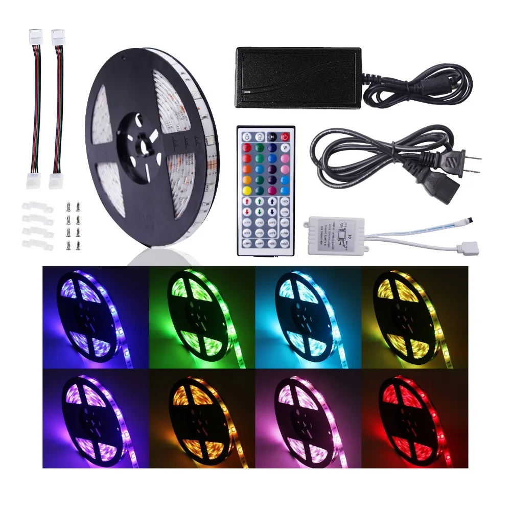 12 V 5 M RGB IP20 музыка Светодиодные ленты SMD5050 high lumen светодиодный