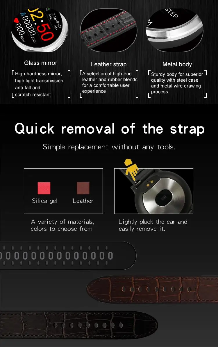Q68 Смарт-часы для мужчин android измерение кровяного давления Часы сердечного ритма водонепроницаемые фитнес-часы