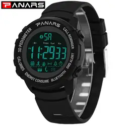 Для мужчин Спорт Смарт часы PANARS модный бренд шагомер удаленного камера калорий Bluetooth Smartwatch напоминание цифровые наручные