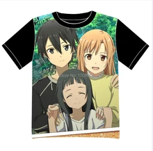 Free Shipping Anime Manga Sword Art Online T-shirt Krito Family Women Men Cosplay T Shirt Black Mesh Tee 003