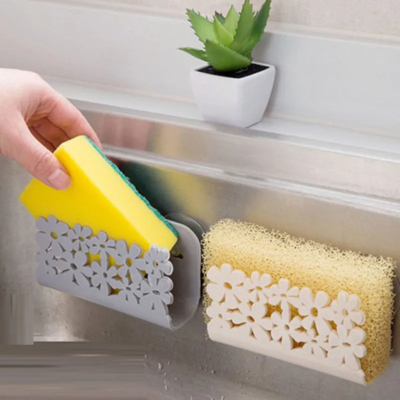 

Suction cup type perforated kitchen sink border dishwashing sponge storage rack drain rack bathroom soap storage shelf