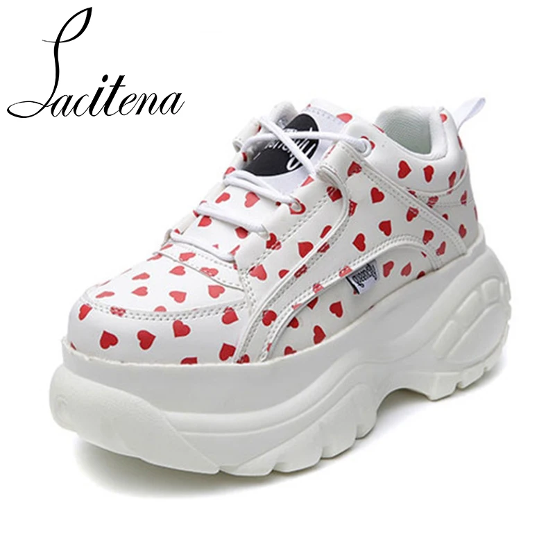 

Women Valentine Red Heart Chunky Sport Shoes Women Fashion Sneakers Harajuku Style Shoes