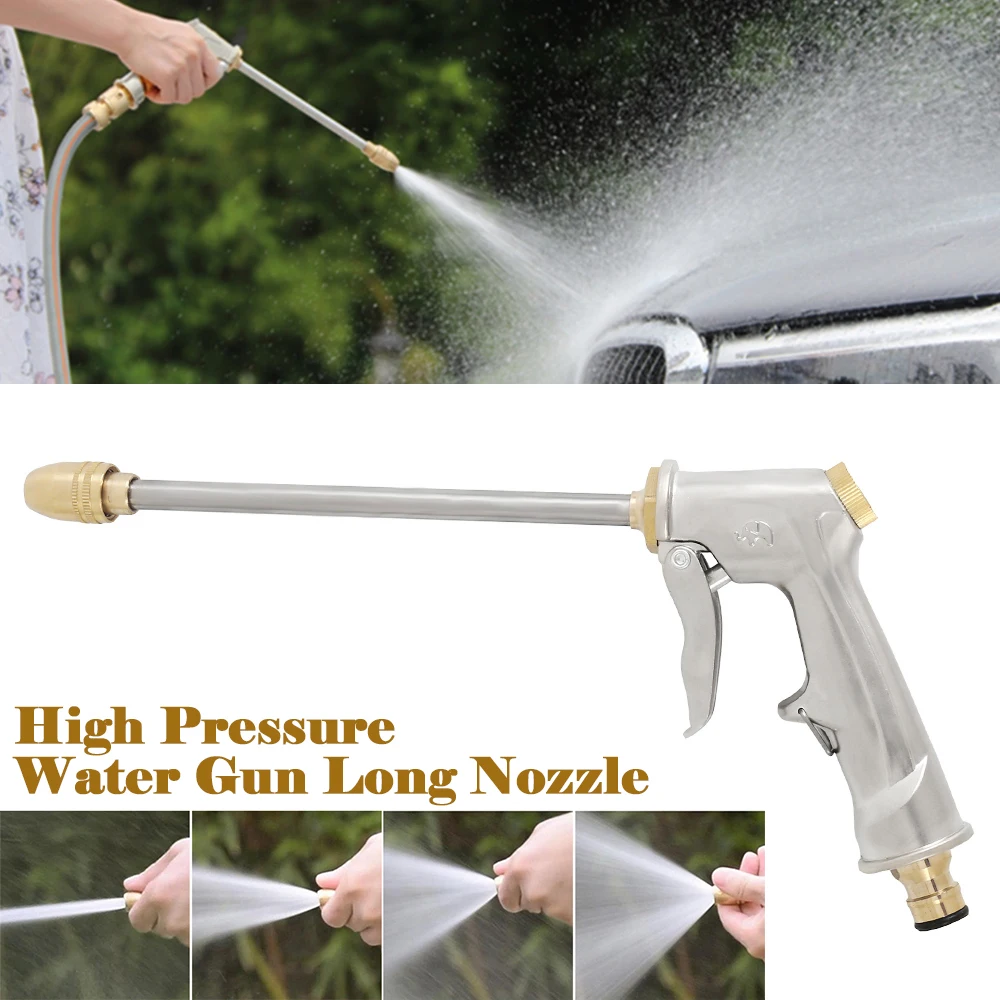 

High Pressure Power Washer Water Jet Watering Gun High-grade Metal Plating Water Gun Powerful Hose Nozzle Car Water Spray Tool