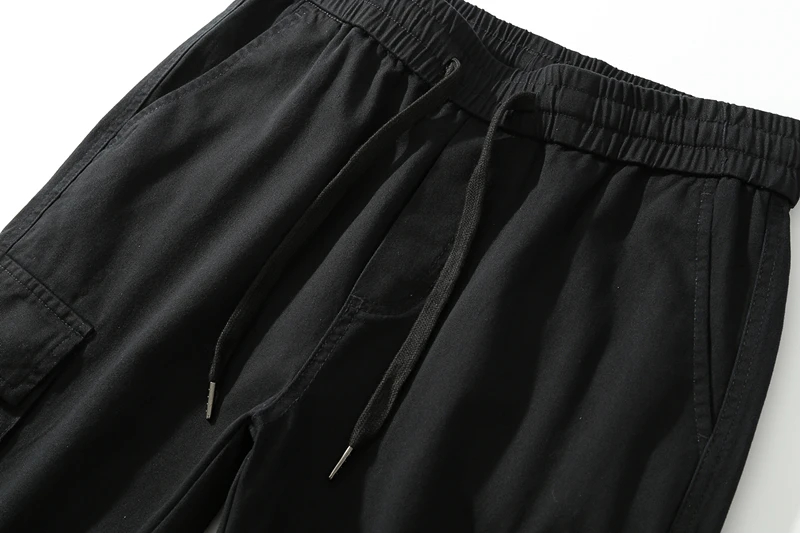 Модная эластичная кулиска на талии в стиле «хип-хоп» Беговые брюки в повседневном стиле, джинсы на молнии с несколькими карманами черные спортивные штаны Для мужчин уличные брюки