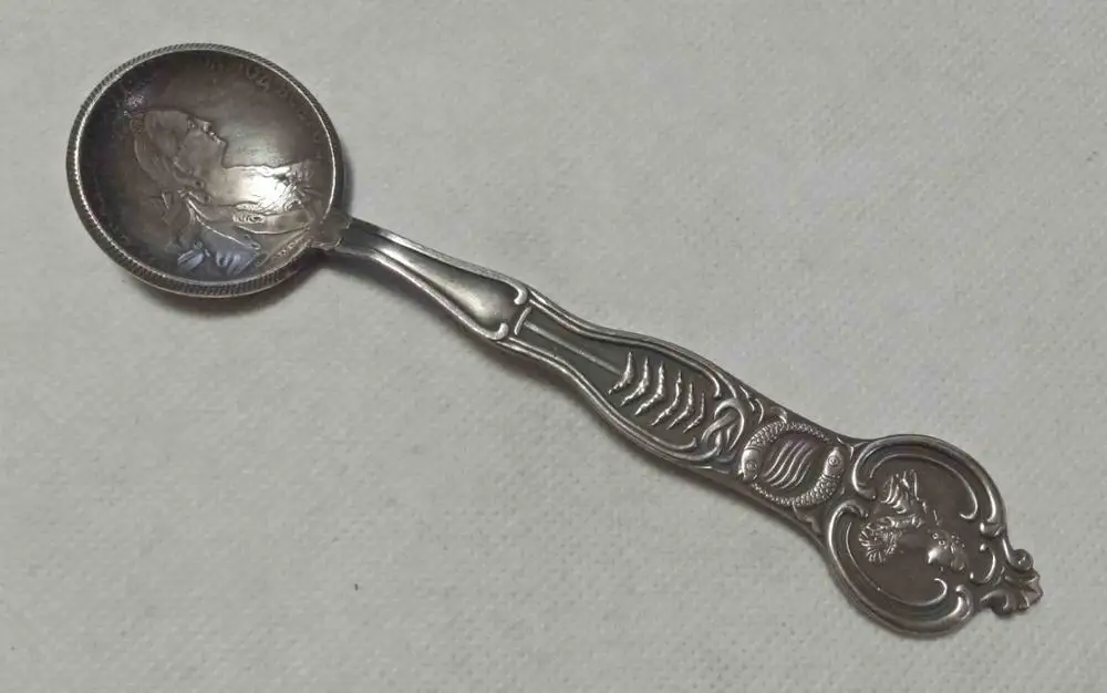 Русские монеты императора ложки - Цвет: 1766 coin spoon