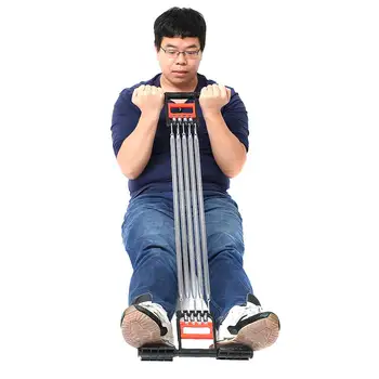 

3 In 1 Chest Developer Spring Expander+Hand Grip+Pedal 5 Spring Multi-functional Detachable Muscle Exercise Equipment C55K Sale