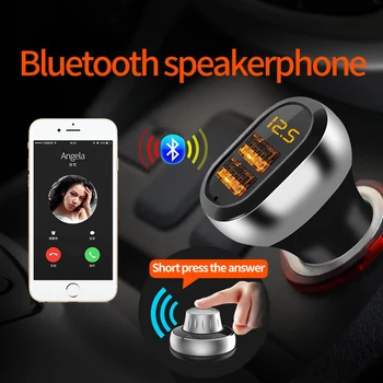 

Thbelieve Dual USB Car-Charging Free Call Bluetooth Car Chargers 2 USB Mobile Phone Charge With LED Voltage Display Retail