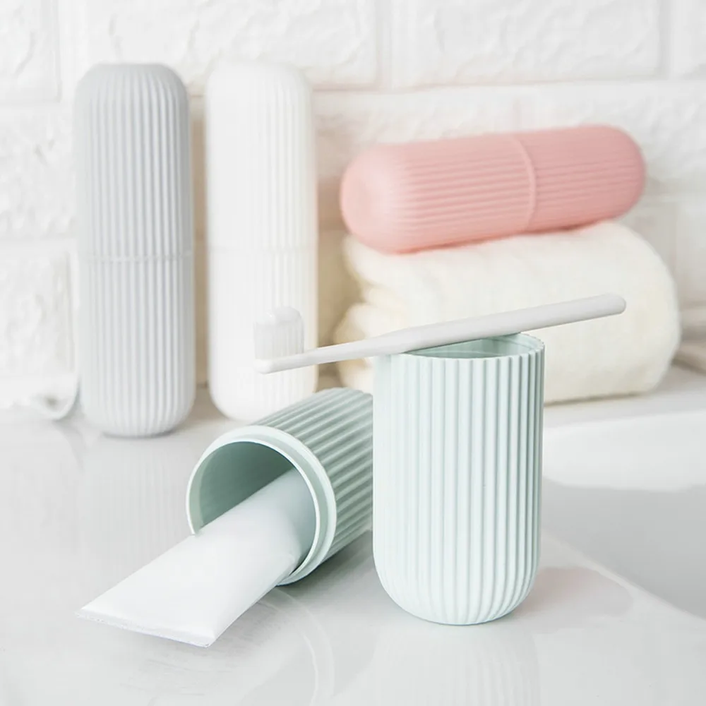 

Creative Portable Toothpaste Toothbrush Holder Case Non-Slip Strip Germproof Storage Box Plastic Couple Bathroom Accessories#35