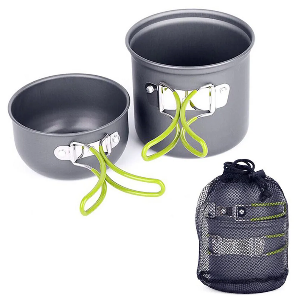 Utensilios vajilla utensilios de cocina al aire libre acampar senderismo ultraligero mochilero Camping Picnic vajilla Pot Pan 1-2person