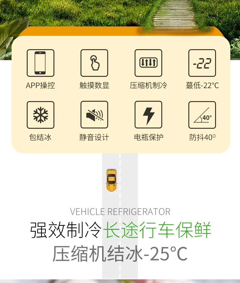 25 градусов Цельсия приложение управления автомобиля дома двойного назначения компрессор автомобильный холодильник небольшой портативный мини-холодильник кемпинг автомобиль электрический охладитель