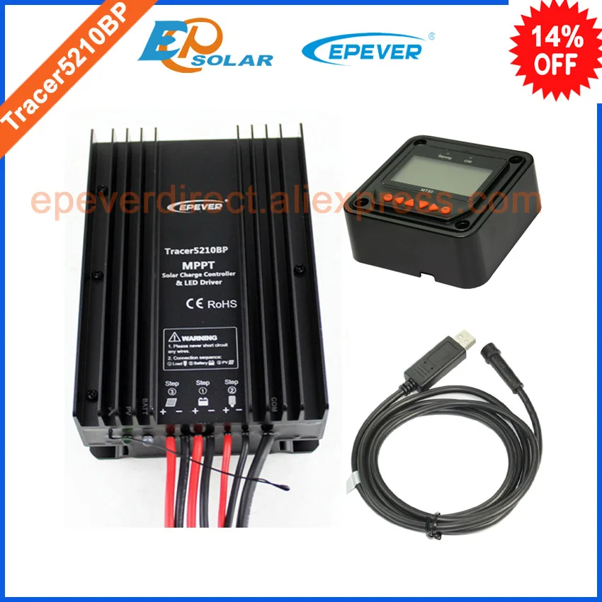 

Solar power bank charger controller Tracer5210BP with MT50 remote meter and USB cable EPEVER high quality 20A 20amp