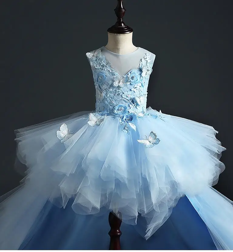 Высококачественное платье для маленьких девочек; Платья для новорожденных 1 года на день рождения с аппликацией; вечерние платья принцессы для крещения; Vestido